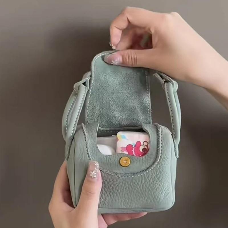 Fashion Super Cute Mini Box Bags For Women Luxury Designer Handbags Purses 2026 New In PU Grain Top Handle Button Chain Shoulder - view 5