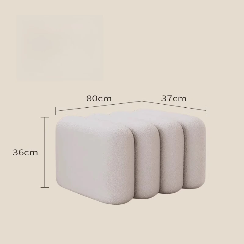 Moderne kunststijl Fuzzy Texture Cilindrische modulaire bankkruk voor woonkamer garderobe decor