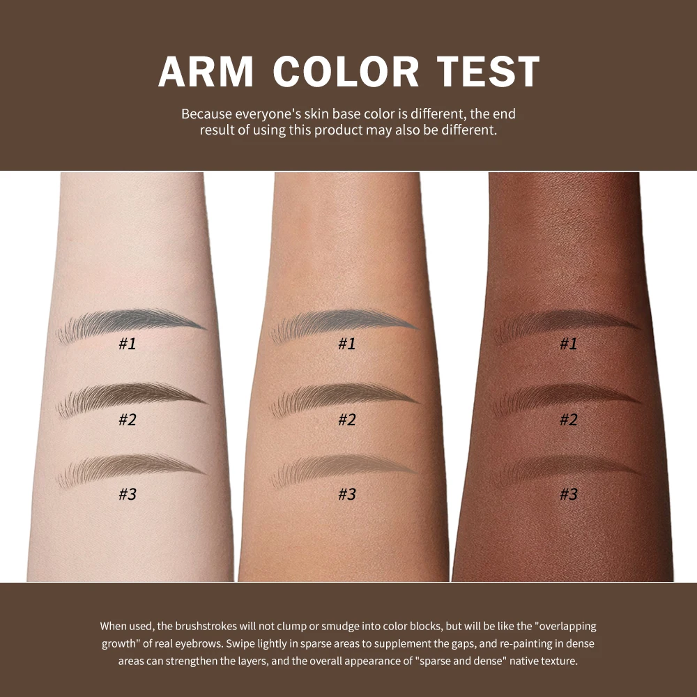 متعدد شوكة رقيق قلم الحواجب السائل مقاوم للماء طويل الأمد الحاجب الطبيعي السلس مقلد غرامة انفلونزا قلم حواجب ماكياج العين #3