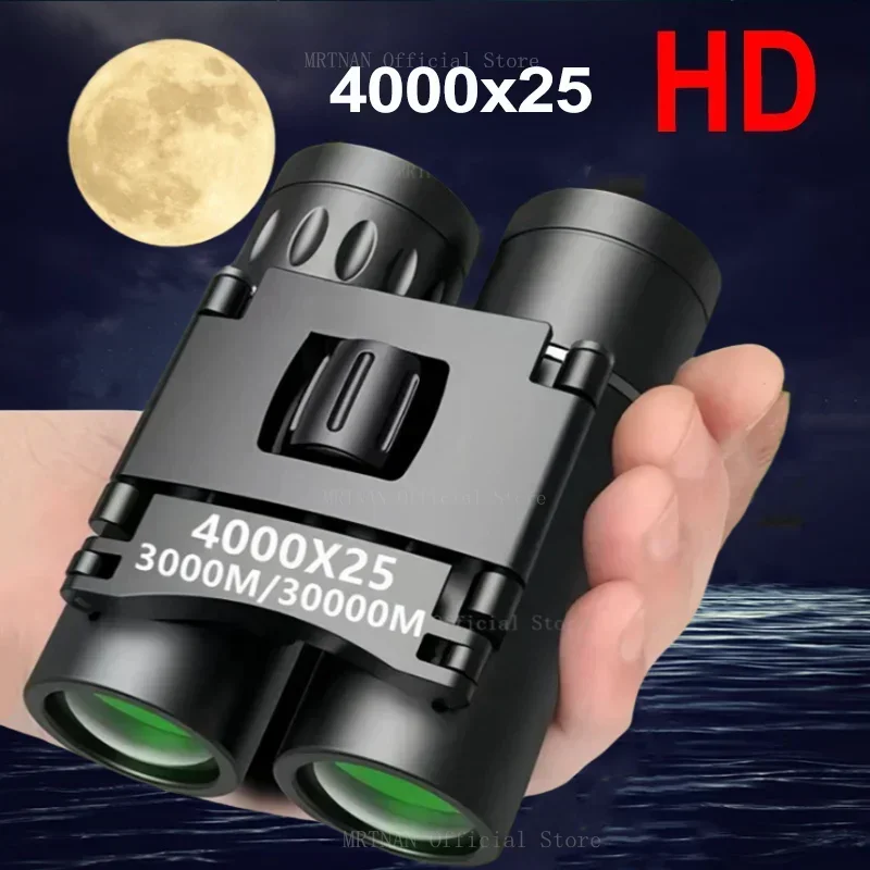 

4000X25 HD Powerful Binoculars 3000M Long Range Folding Mini Telescope BAK4 FMC Optics For Hunting Sports Outdoor Camping Travel