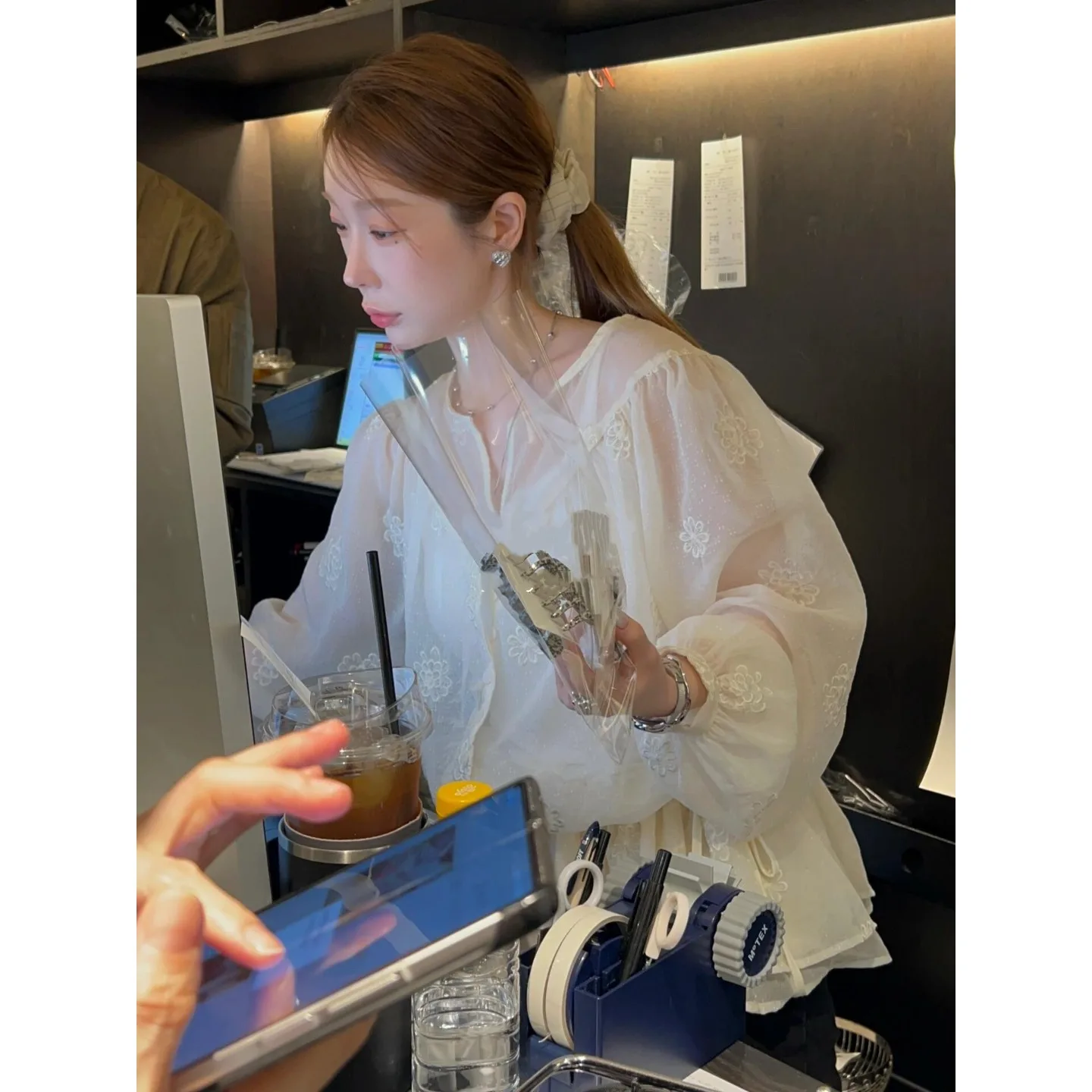 Doce pesado bordado dr coreano sle feminino faion primavera outono inverno casual wear escola rua sle data de viagem