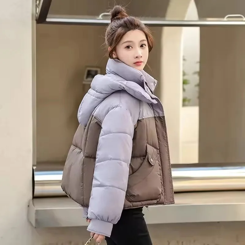 Veste Parkas courte d'hiver pour femme, nouvelle mode de loisirs, manteau en coton, assorti avec tout, élégant, rembourré, vêtements d'extérieur pour dames