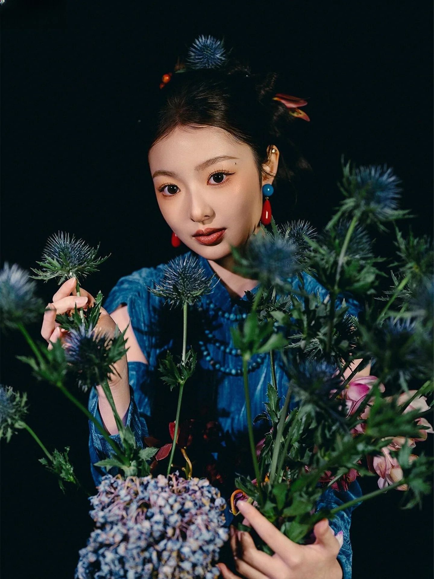 

Blue Costume Art Photo Studio New Chinese Sle Portrait Photoaphy Clothing Personal Aosphere Sensation Stage C...