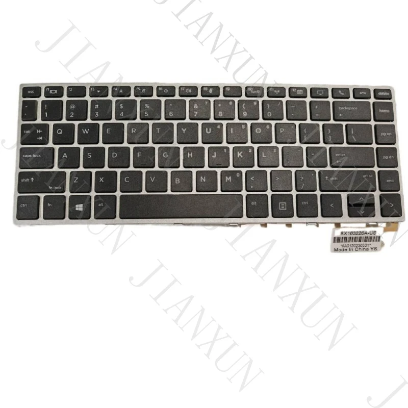 A+ For HP EliteBook 840 G5 846 G5 840 G6 Keyboard No Backlit No pointer US silver