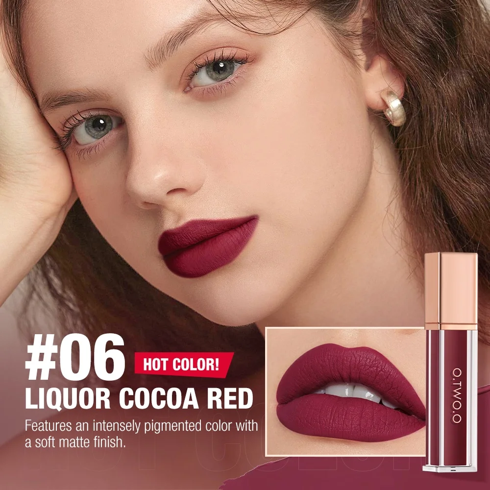 O.TW O.O ลิปสติก12สีน้ำหนักเบากันน้ำยาวนาน Matte Lip Stain Lip Glaze สำหรับสตรีเครื่องสำอาง