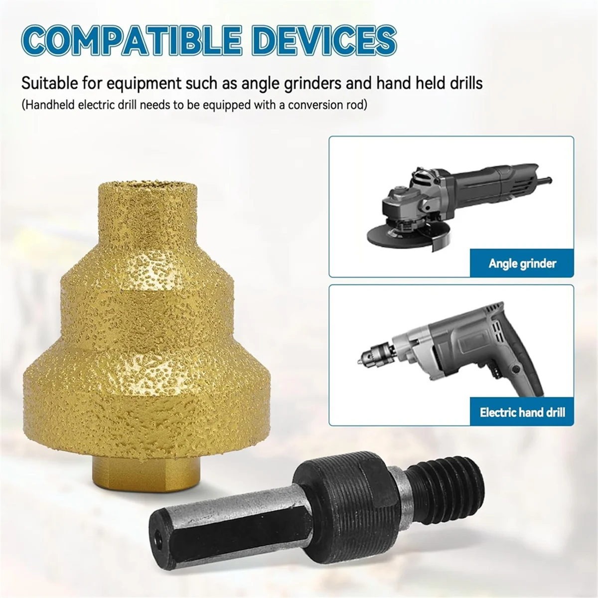 

AA98 2 шт. алмазное ступенчатое сверло, 20 мм, 35 мм, 50 мм, алмазный дырокол, конусная шлифовальная машина с круглыми отверстиями для мраморного камня