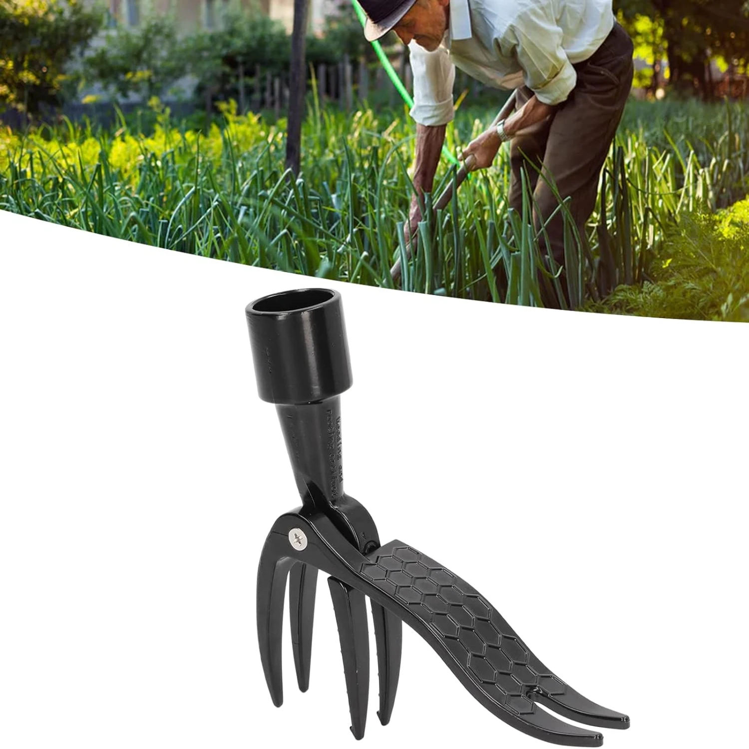 Stand Up Weed Puller, Portable Weed Picker Aluminum Alloy Stand Up Weed Puller Weeding Head Tool 4 Claw Weed Picker, Hand Weeder