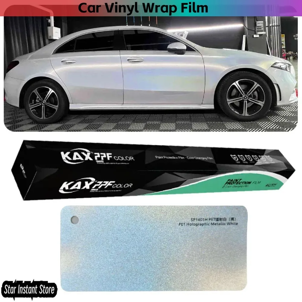

Diamond Laser White PPF Film 1.52x17m, PET Car Paint Protection, Multi-Color Textured Wrap Rolls