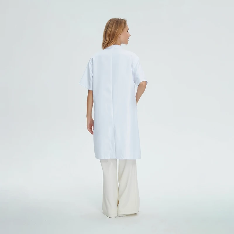 Médicos enfermeiros roupas de trabalho uniforme conjunto de manga curta laboratório spa veterinário hospital anestesista clínica feminino jaqueta casaco