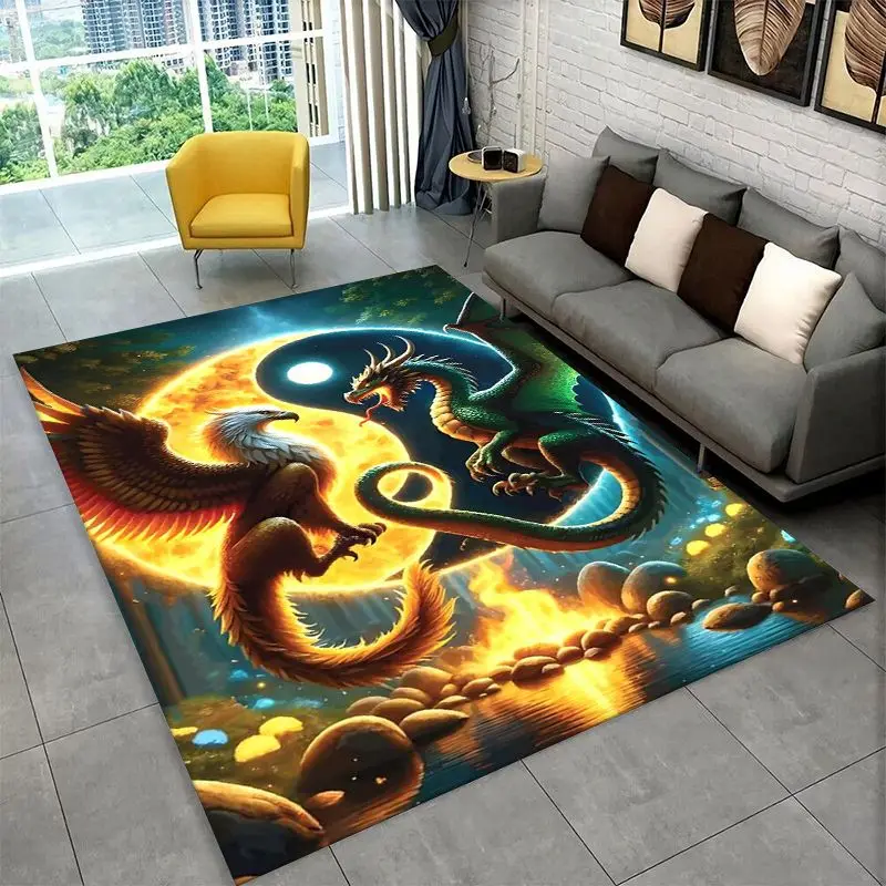 Meditation Yin Yang Tai Chi Bagua Yoga Large Area Rug Non-slip Carpet for Bedroom Living Room Sofa Doormat Home Decor Floor Mat