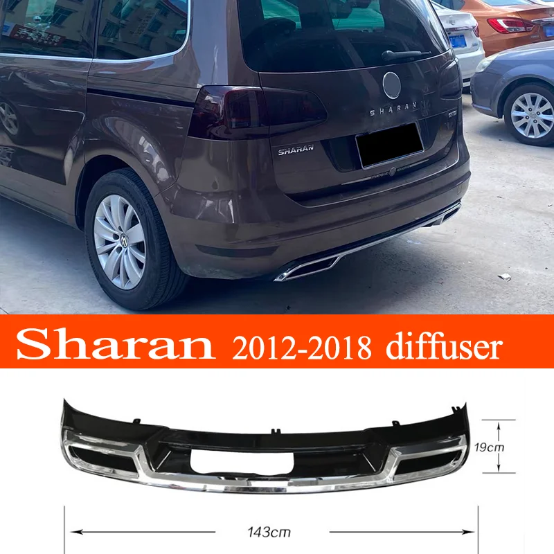 Sharan 2012-2018 Plastic Material Rear Bumper Spoiler Rear Diffuser Protector Lip for Volkswagen Sharan Year 2012-2018