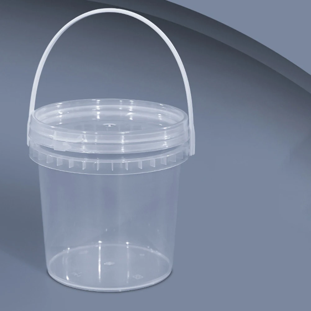 

3 Pcs Cream Bucket 1L Transparent Ice Cream Freezer Container Containers Sealed Lids Handheld Food Jam Freezer Plastic Safe