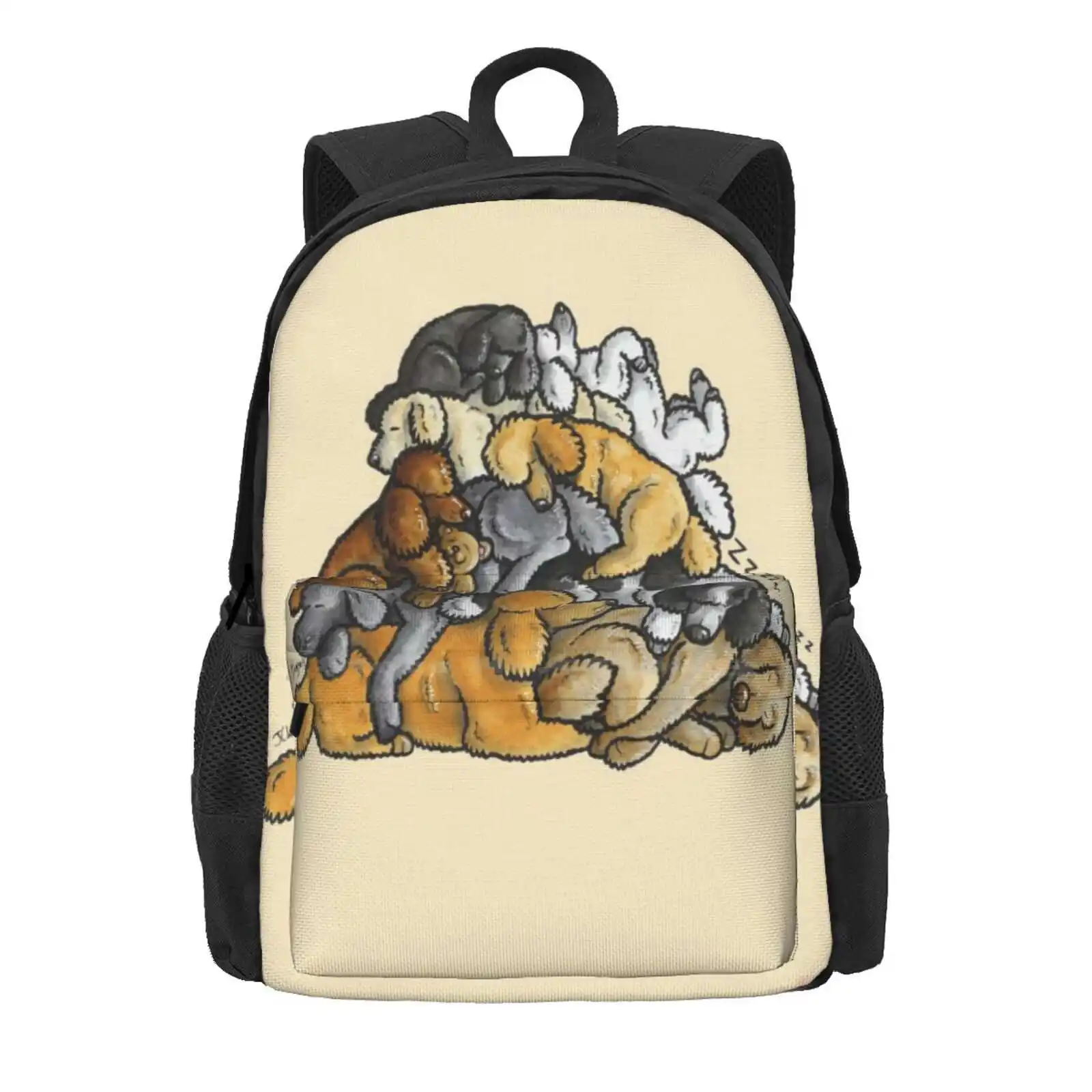 Sleeping Pile Of Poodle Dogs Hot Sale Schoolbag Backpack Fashion Bags Miniature Poodle Mini Poodle Standard Poodle Teacup