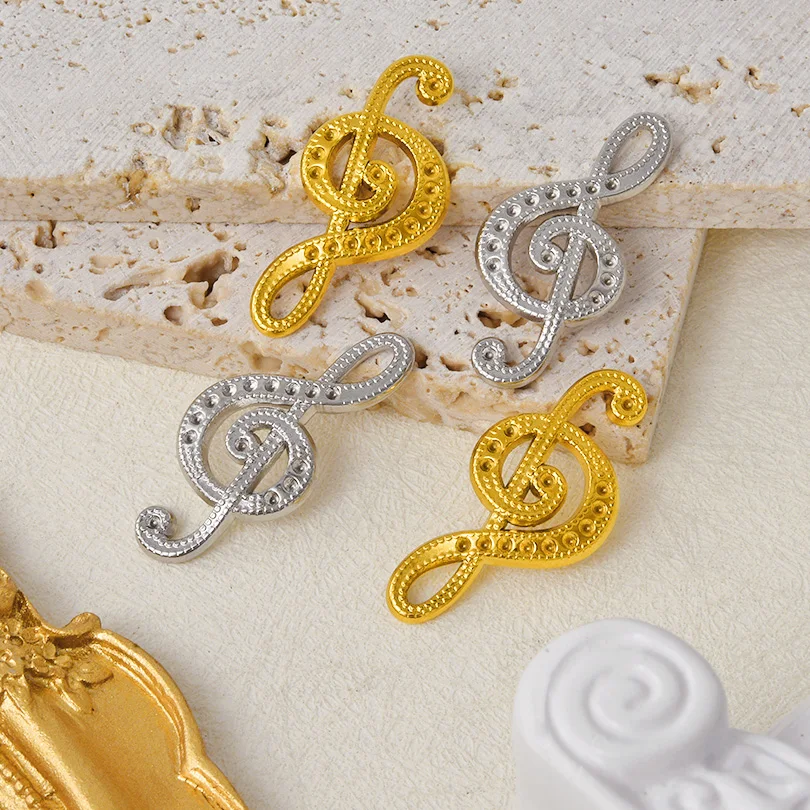 جديد 10 قطع الفولاذ المقاوم للصدأ الغيتار القرن الفرنسي ملاحظات على شكل المعلقات سحر DIY مجوهرات بمناسبة اكسسوارات ل قلادة أقراط