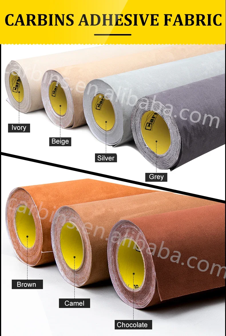 Carbins AS142 Series Self-Adhesive Suede Fabric Wrap for Car Interior Multiple Colors Available