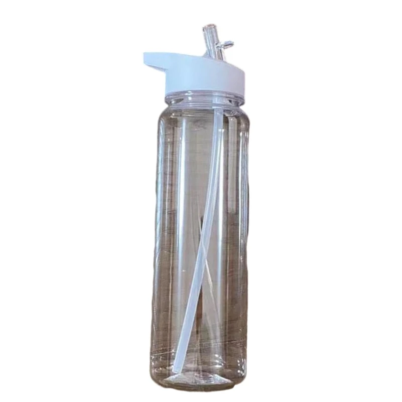 Y1UB LeakProof Sports Water Bottles 700ml Clear Plastic Bottles with Straw Wide Mouths Cup for Gym Cyclings Hikings Campings