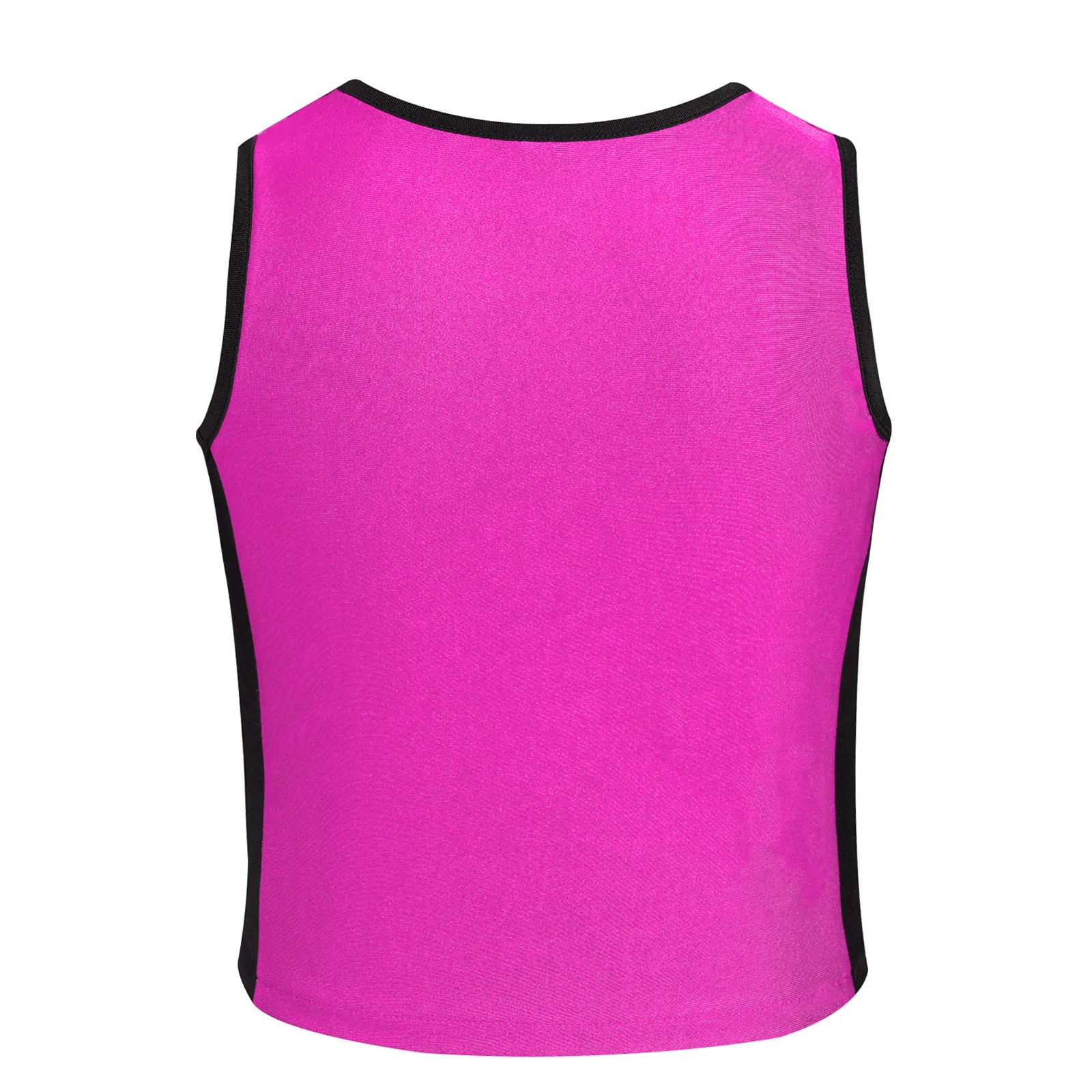 الجاز الهيب هوب الرقص القمم للأطفال الفتيات لامعة الترتر المحاصيل الأعلى اللون كتلة المرقعة تانك القمم سترة الهيب هوب الشارع أزياء رياضية #2