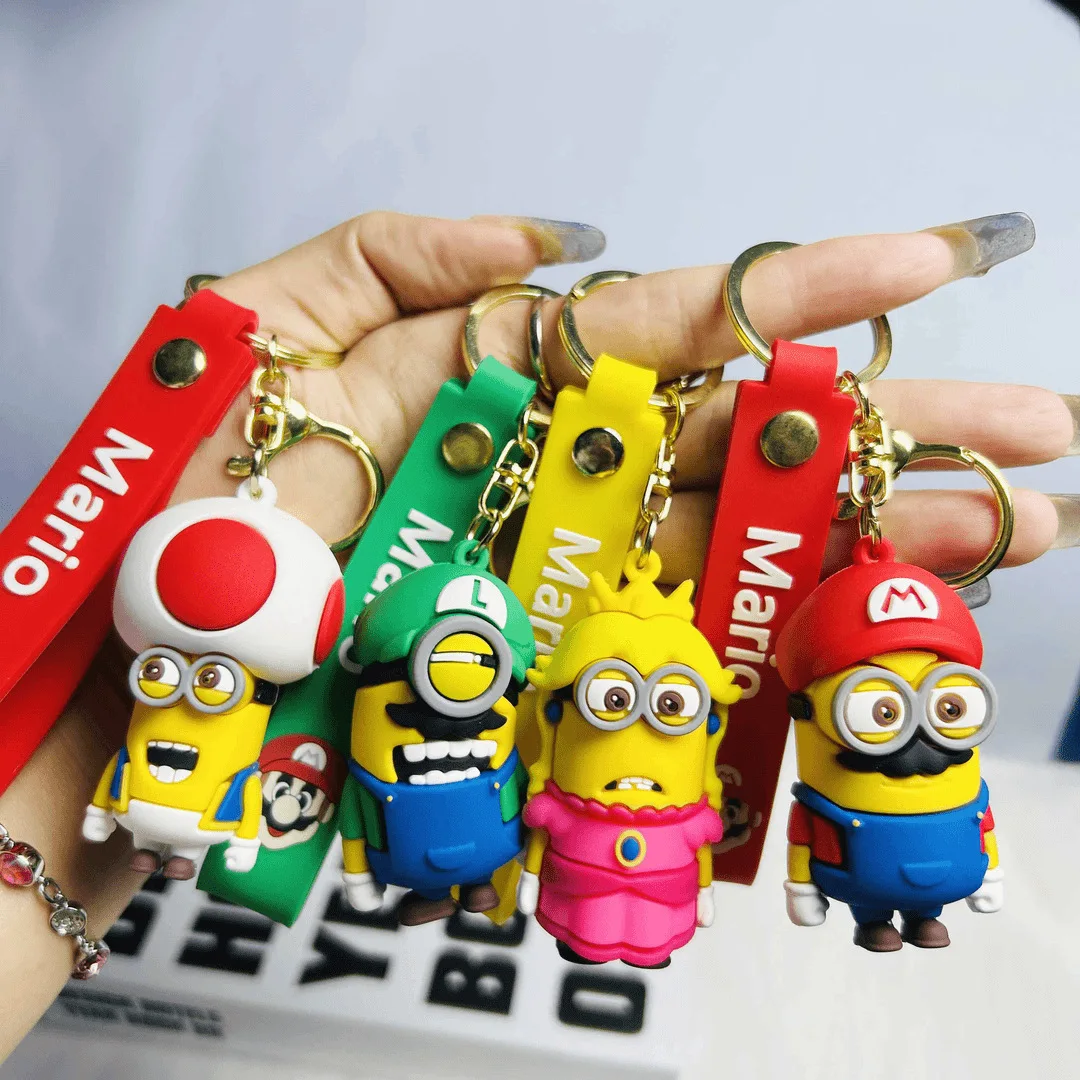 4PSC جديد الكرتون ماريو تحت عنوان كيرينغ قلادة مع زخرفة سيارة خمر تتميز سحر الفطر رائعتين بما في ذلك مكافأة صغيرة Ga #4