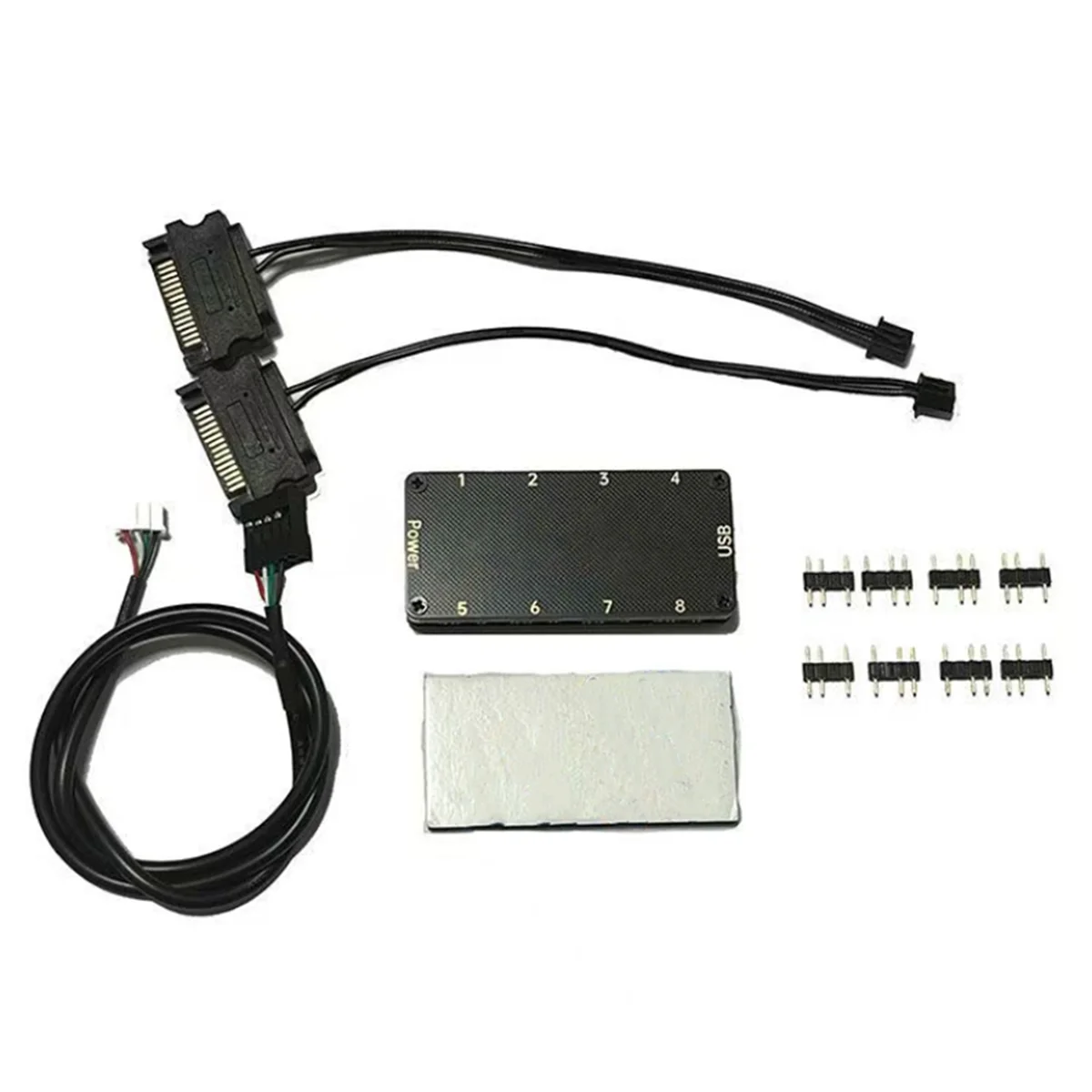 QA06R SignalRGB OpenRGB Universal 8Port 5V 3PIN ARGB Asynchronous Controller HUB for Computer PC Case Cooling Fans Light Strip