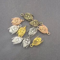 8PCS Copper Hollow-Pattern Charms Tassel Cap Pendant Bead Cap Handmade Necklace Bracelet Findings Jewelry Making Accessory