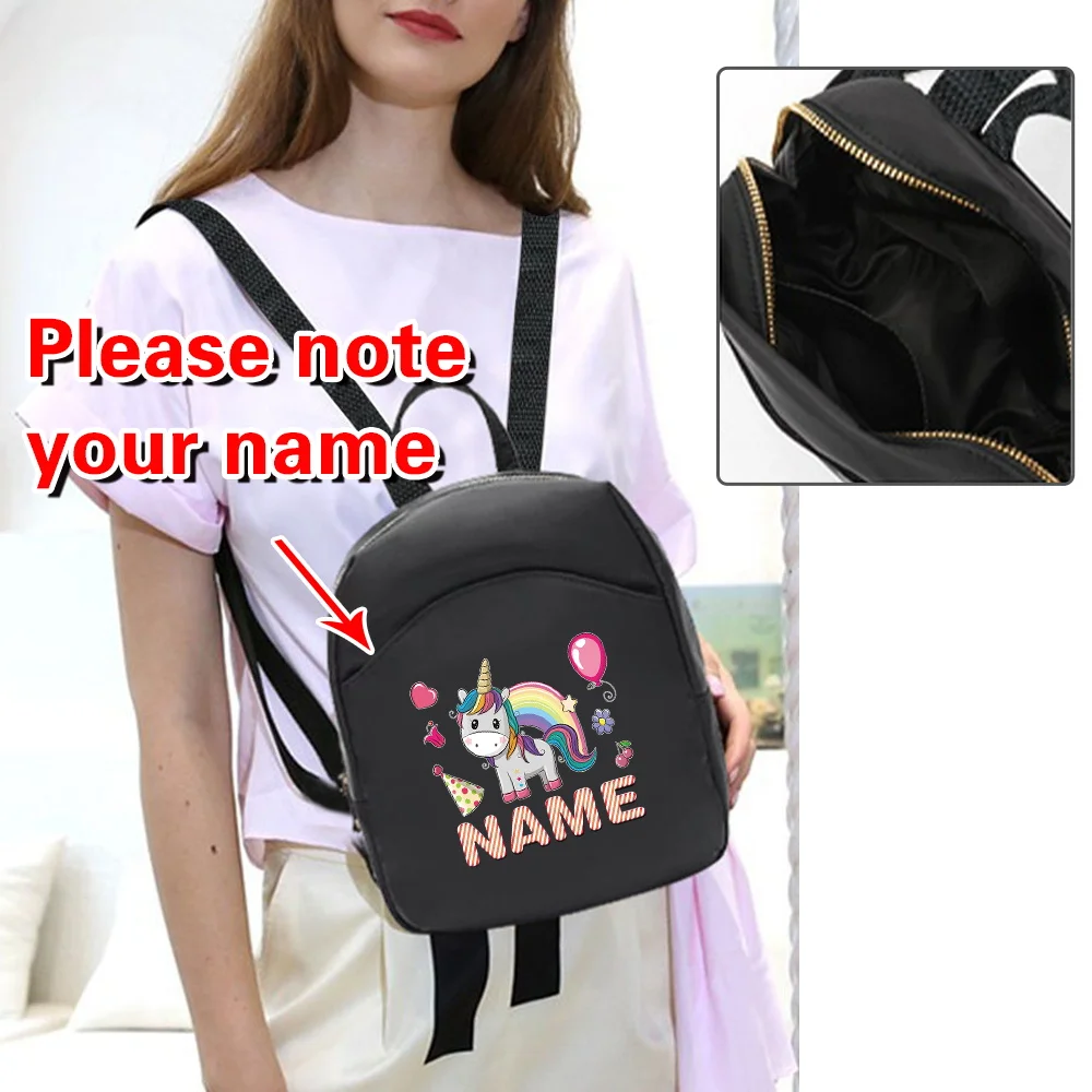 

Модный женский маленький рюкзак с индивидуальным именем, регулируемый ремень для сумки, школьные рюкзаки, ежедневный пакет для хранения поездок на работу
