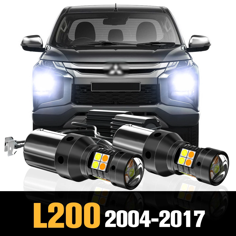 

2x Canbus LED Dual Mode Turn Signal+Daytime Running Light DRL Accessories For Mitsubishi L200 2004-2017 2009 2010 2011 2012 2013