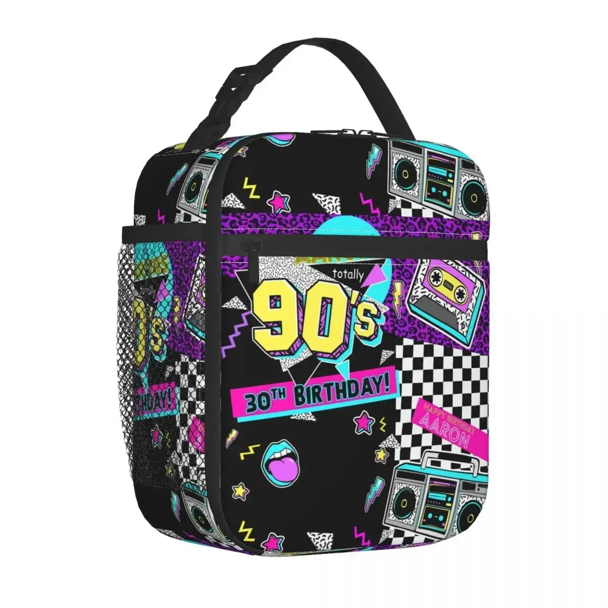 

Back To 90's Pop Insulated Lunch Bags Vintage 90s Outfit Storage Food Box Portable Thermal Cooler Lunch Box Travel