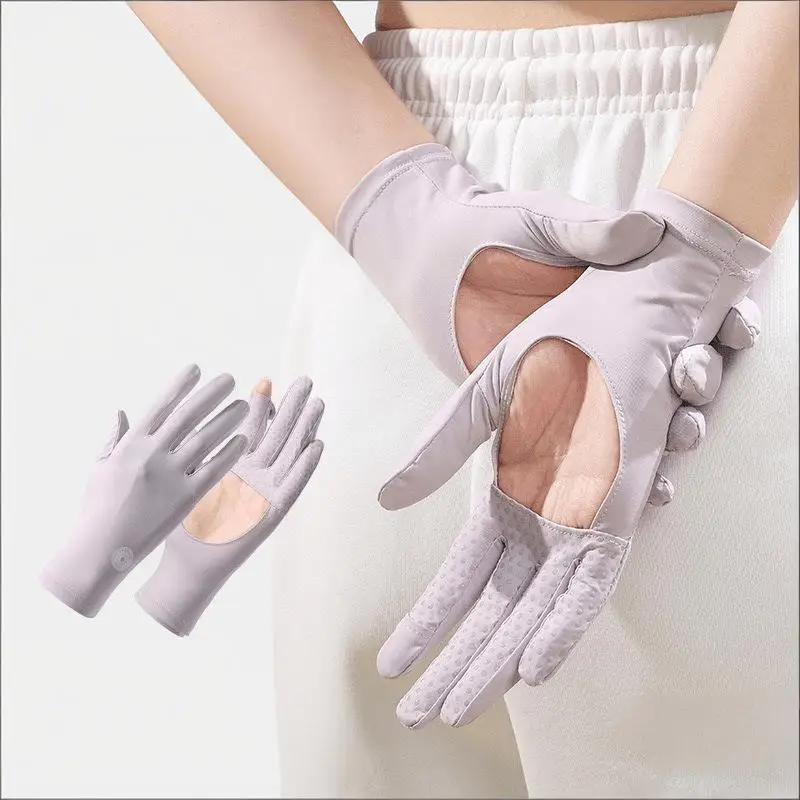 

Palm Hollow Out Sunscreen Gloves Touchscreen Breathable Non Slip Hand Covers Thin Sun Protection Gloves For Driving Outdoor