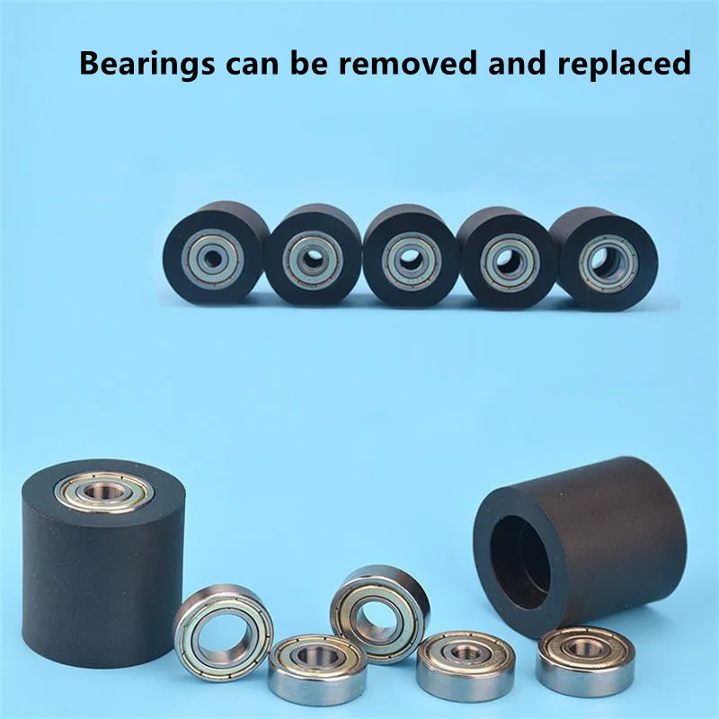 10pcs/50pcs Plastic coated bearing 6*30*30mm 626ZZ PU Soft Rubber Roller Guide Wheel Flat Pulley bore 6mm diameter 30mm