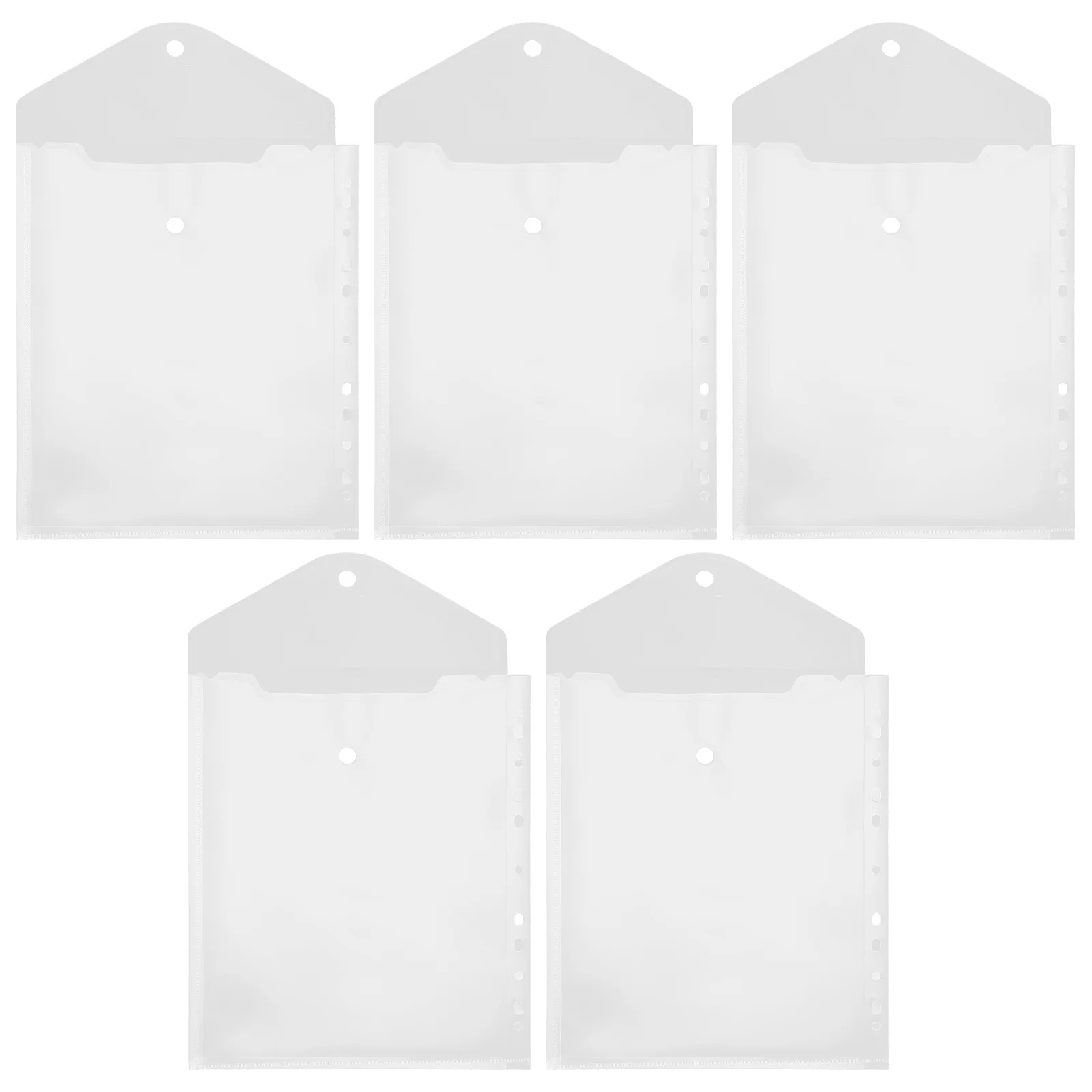 

5pcs A4 File Storage Bags 11-Hole Loose-Leaf Page Protector For Documents Photos Artwork Lightweight Binder Pocket Document