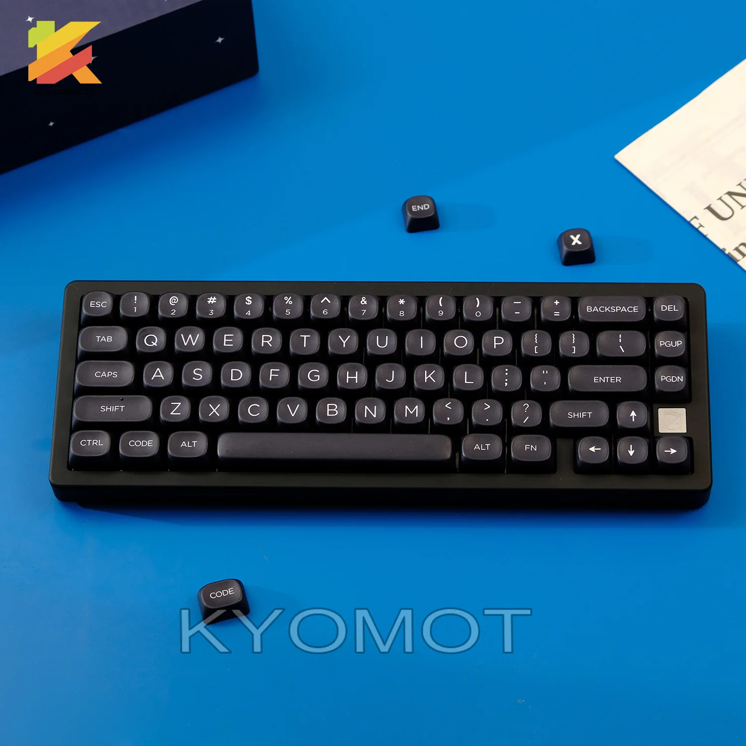 KYOMOT 125 Keys WOB GMK Keycaps White Black XOA Profile Keycap Set for Mx Cherry Switch DIY ISO Layout GMK Mechanical Keyboard
