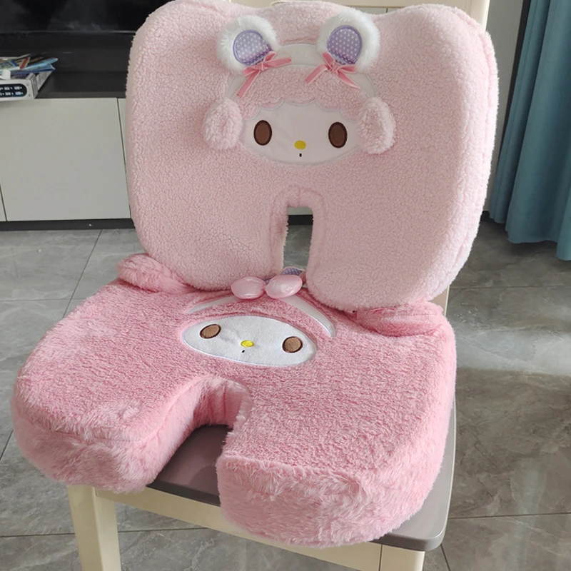 Memory Foam Kawaii My Melody Stuhlkissen Plüsch My Sweet Piano Sitz Rückenstütze Hüftstütze Massage Orthopädisches Kissen Waschbar