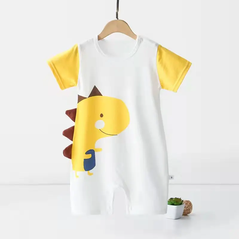 3month To 2-year-old Baby Costume Boys Cartoon Dinosaur Rompers Summer Clothing Toddler Short Sleeved Onesie Infantil Jumpsuit