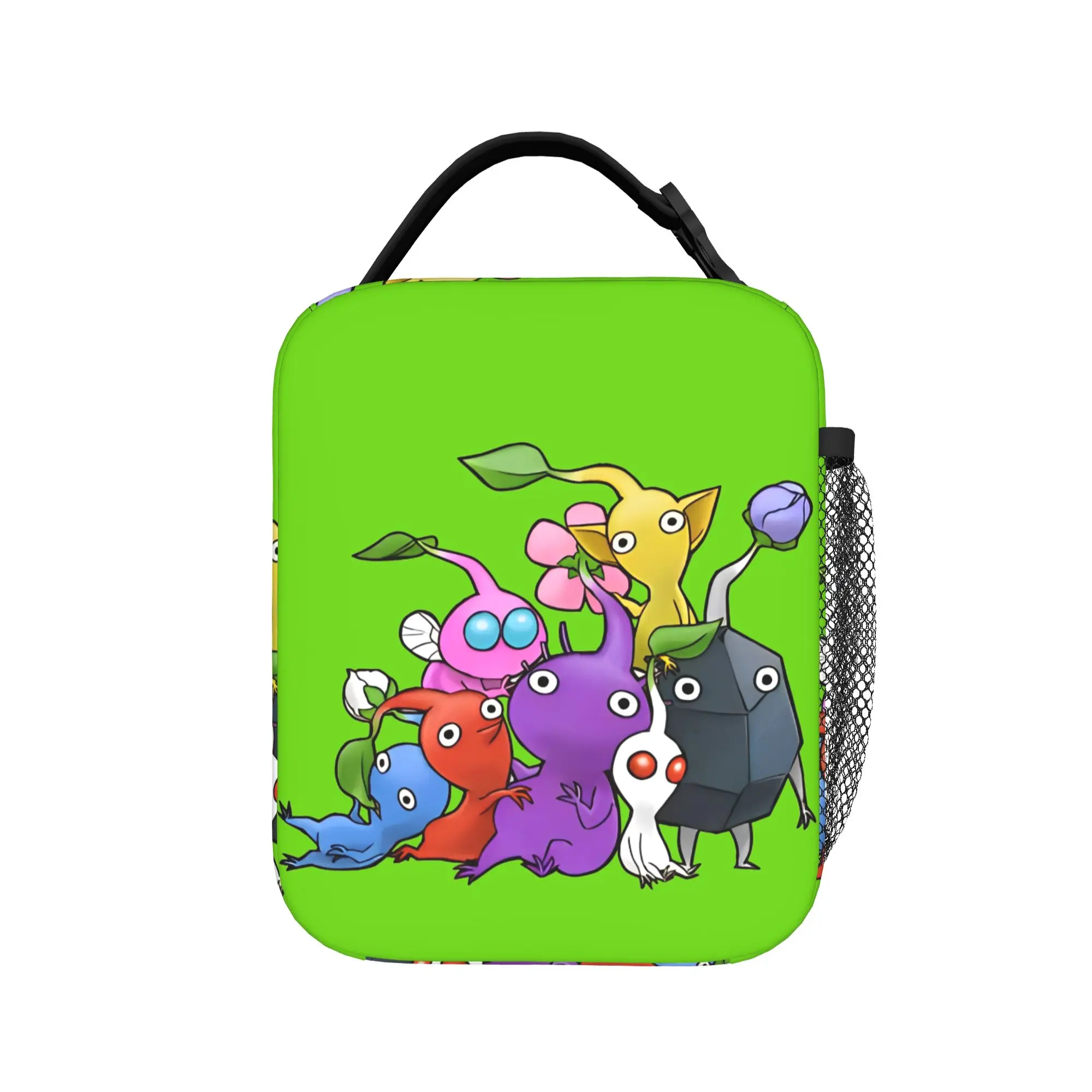 Pikmins Game Art Insulated Lunch Bags Thermal Bag Reusable,Meal Container Video Game Cartoon Kids Large Lunch Box Tote