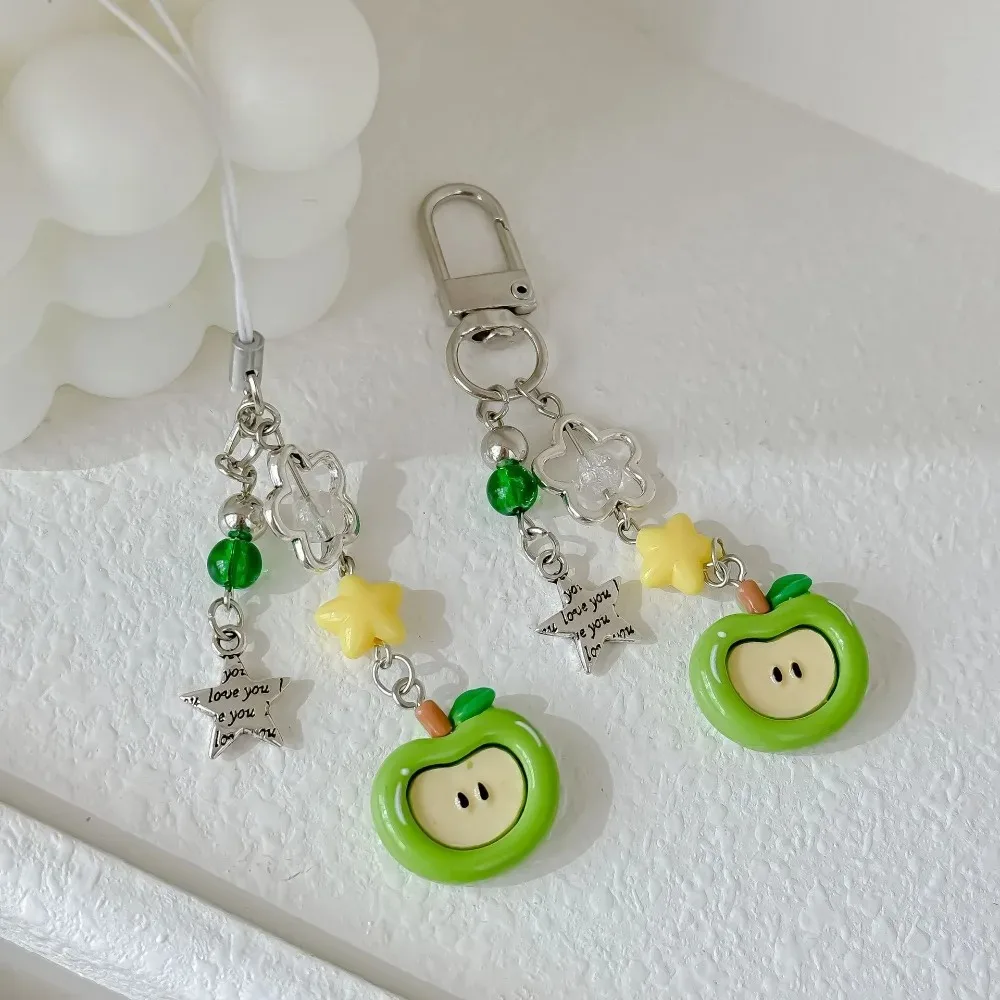 Christmas Phone Strap Red Apple Keychain Cute Gift for Women Girls Phone Accessories Bag Charm