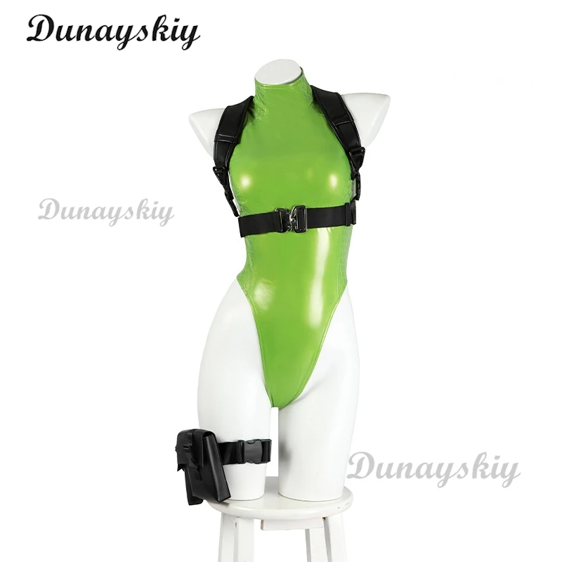 Cammy White Cosplay Bodysuit Fighting Game SF Leather Suit Bikini Glove Hat Strap Wig Stocking Halloween Costumes Women Jumpsuit