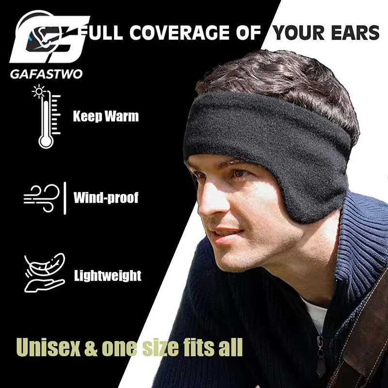 Ear Muffs Fleece Lined Winter Warm Adjustable Head Size 52-64cm Soft Comfortable for Ski Hiking Commuting Unisex Adult Teen