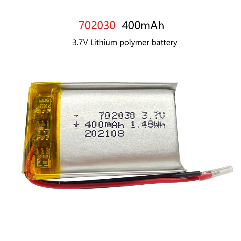 3.7V 702030 400mAh akumulator litowo-polimerowy dla majsterkowiczów MP3 GPS PSP DVR zabawki dron zdalnie sterowany przyrząd kosmetyczny