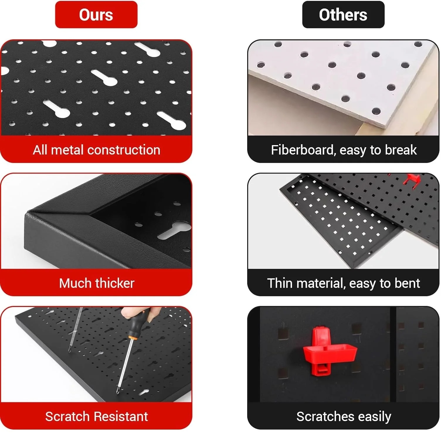 أدوات معدنية ثقب الحائط أدوات ورشة عمل الحائط حامل هوك 17 أجزاء 120x60x2 سنتيمتر #5