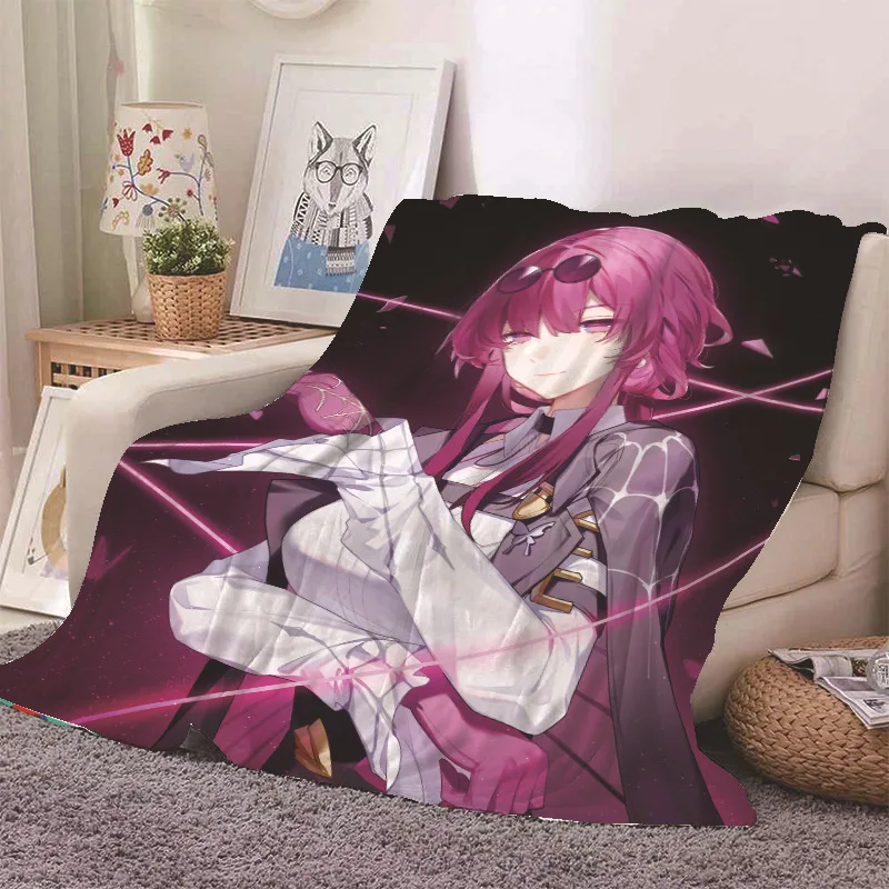 Anime Honkai Star Rail Kafka Flannel Blanket Cute Cartton Printed Warm Soft Blankets Decor Home Bedding Multifunctional Blankets