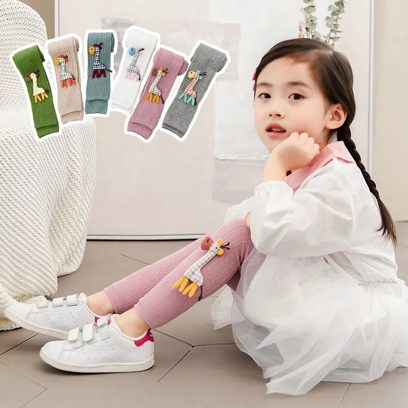 Warm Cotton Baby Tights Cute Giraffe Girls Tights Princess Baby Leggings Kids Children Pantyhose Socks 1-9Y