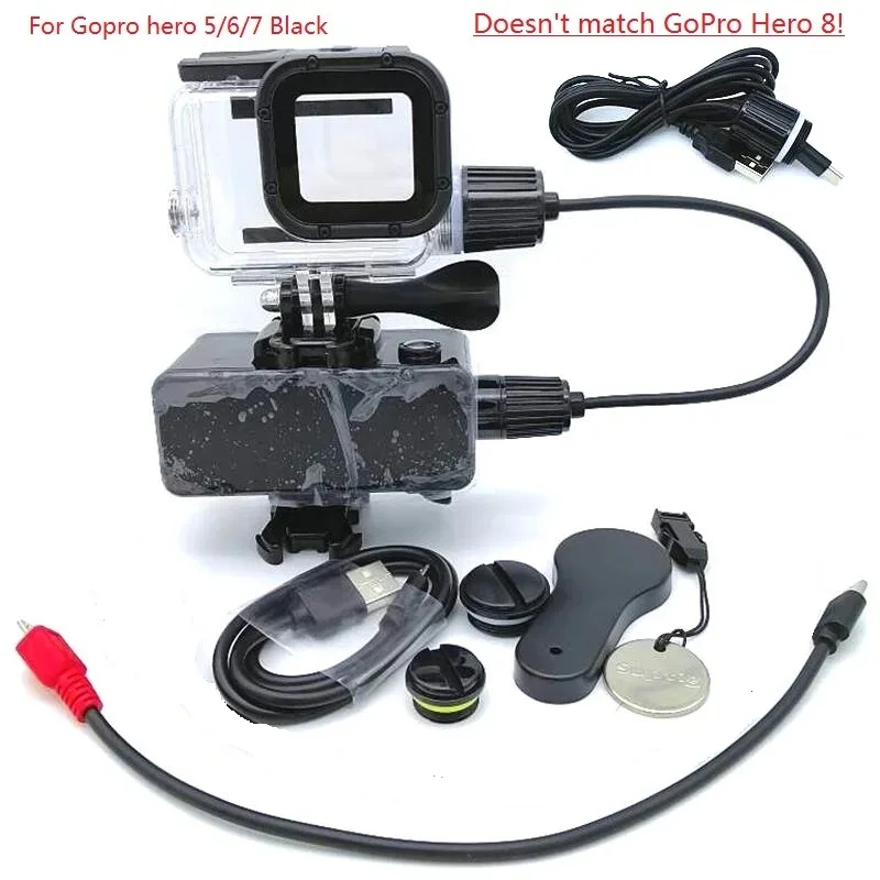 Cargador de batería a prueba de agua para GoPro Hero 10/11/12/9/8/5200, caja de carga para Cámara de Acción SJ8 H9, 7/5 mAh