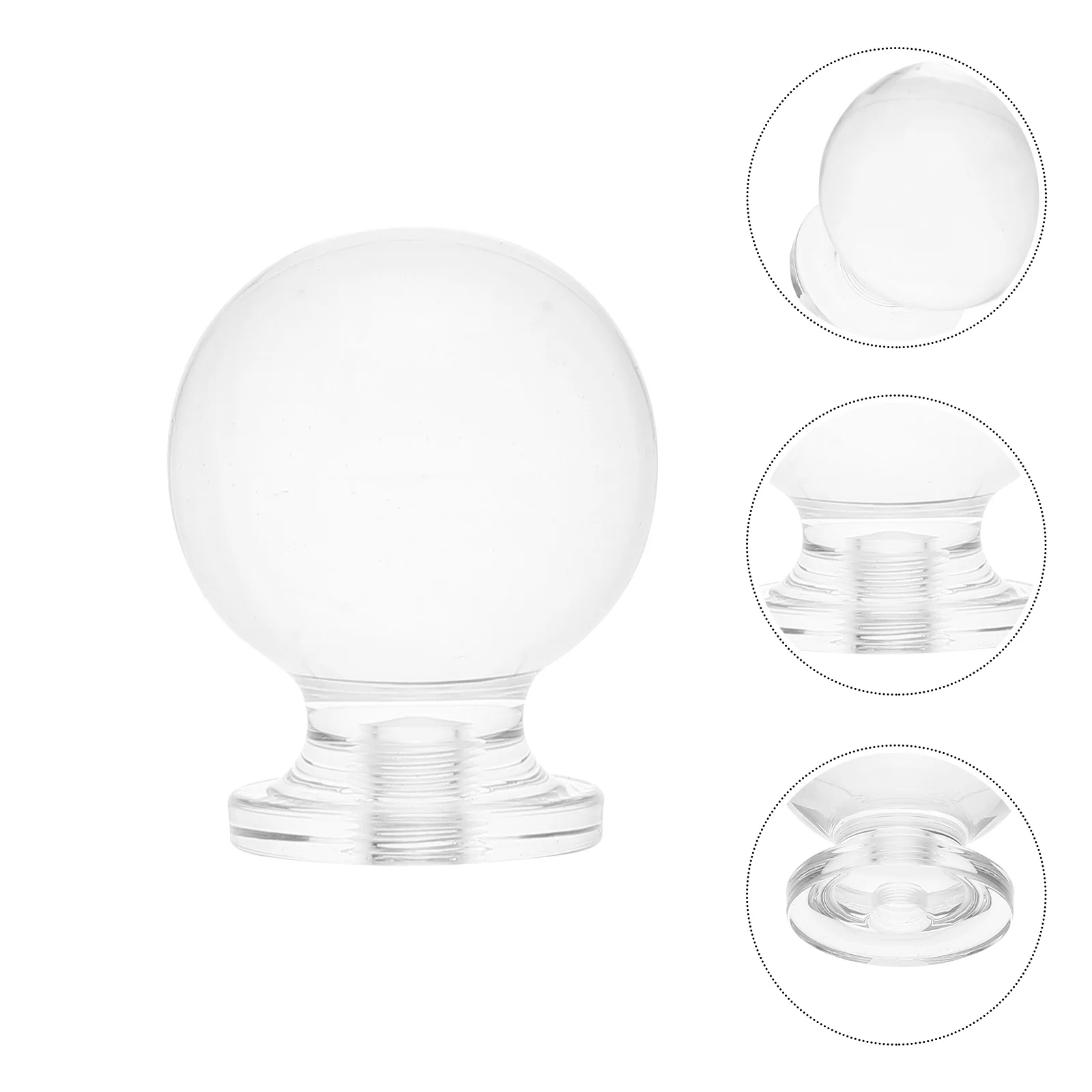

12Pcs Clear Transparent Acrylic Round Knobs Modern Round Ball Pulls Decorative Drawer Handles Wardrobe Cabinet Dresser Hardware