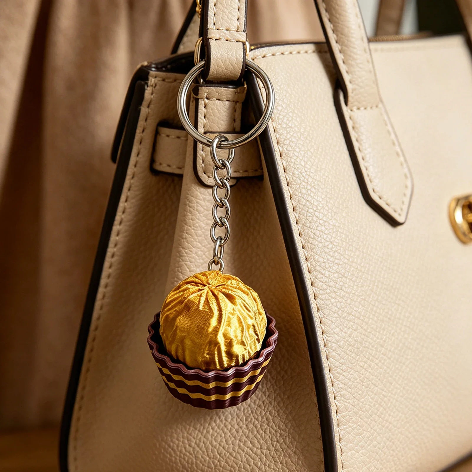 Cupcake Backpack Charm Multi-Purpose Realistic Chocolate Decompression Keychain Cookie Sensory Fidget Clicker Keychain for Gifts