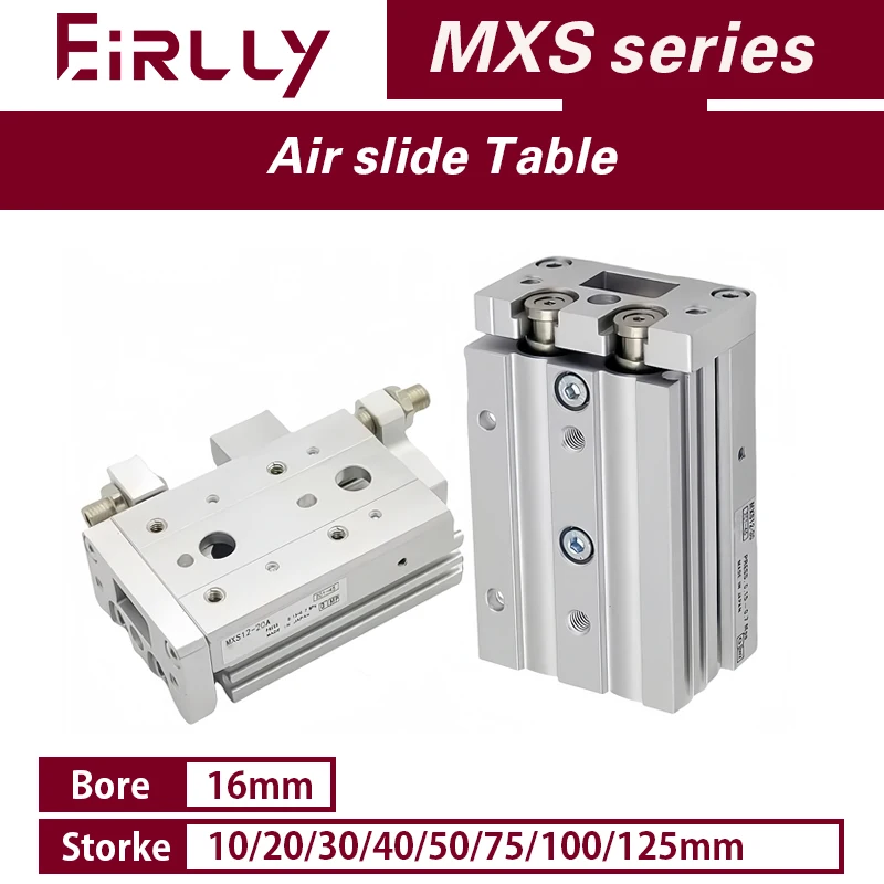 

MXS16 series air slide table dual rod rail pneumatic cylinder bore 16mm stroke 10-125mm MXS16-30 MXS16-125A/AS/AT/B/BS/BT