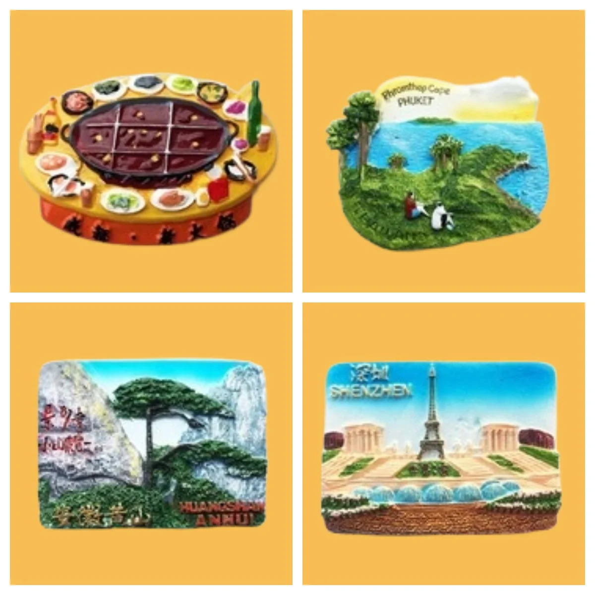 

Shenzhen, China Creative Magnet Refrigerator Sticker Gift Travel Souvenir Crafts Home decoration art refrigerator decoration