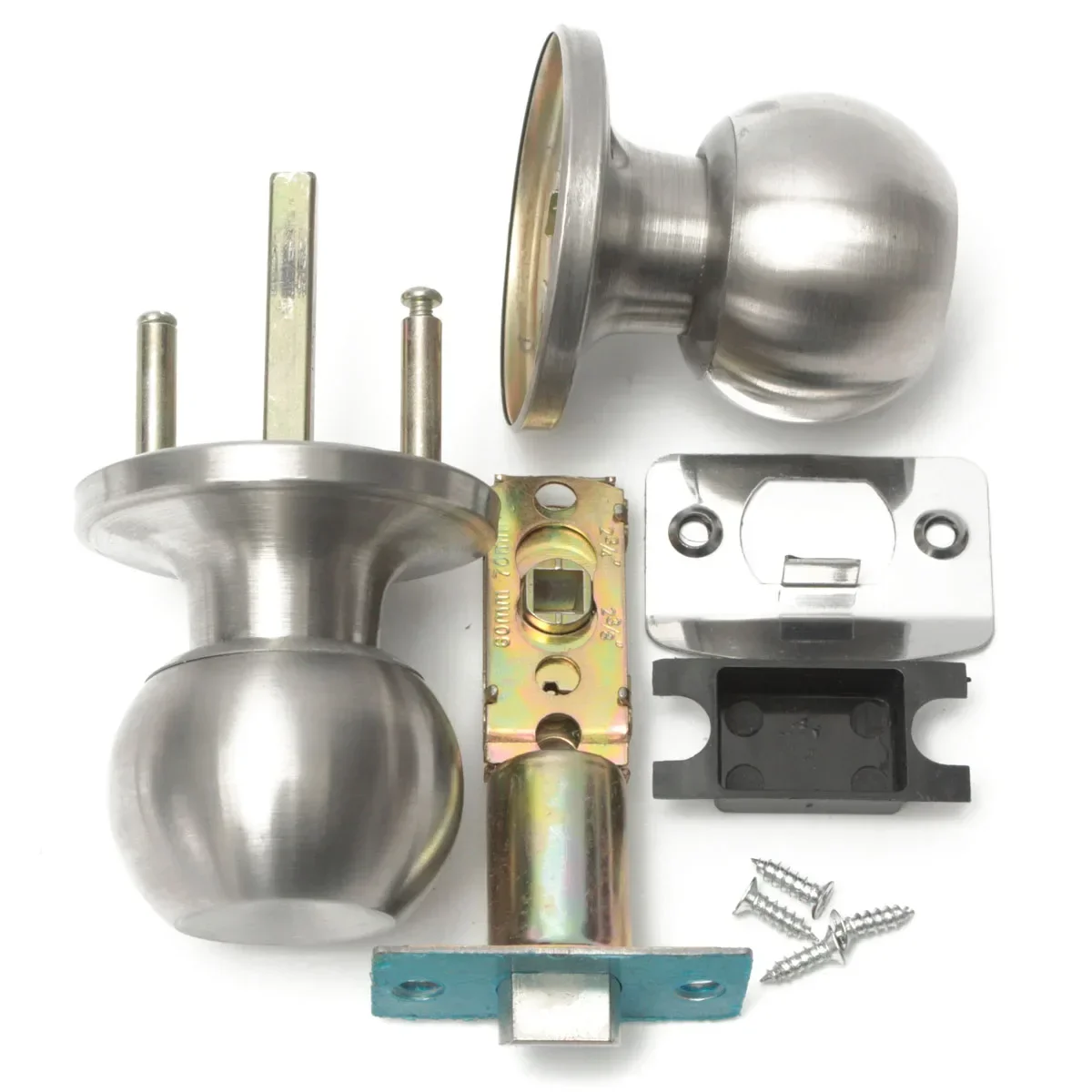 25mm-45mm Stainless Steel Door Lock Handle Passage Lock Bathroom Round Ball Door Knob Set Contemporary Internal Door Knob Pair