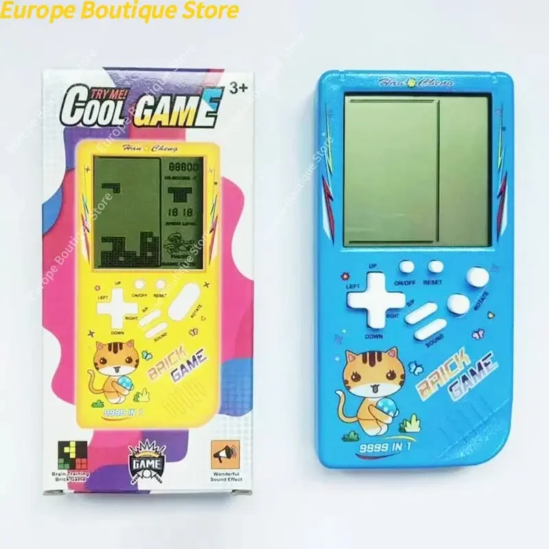 Gioco elettronico classico Puzzle retrò Giocattolo Console di gioco portatile blu a grande schermo Giocattoli per bambini