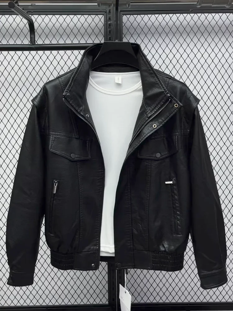 

Fashionable Stand Collar Men's Jacket Comfortable New Arrival Autumn Outerwear Elegant Business Style Long Sleeve Zipper Closure