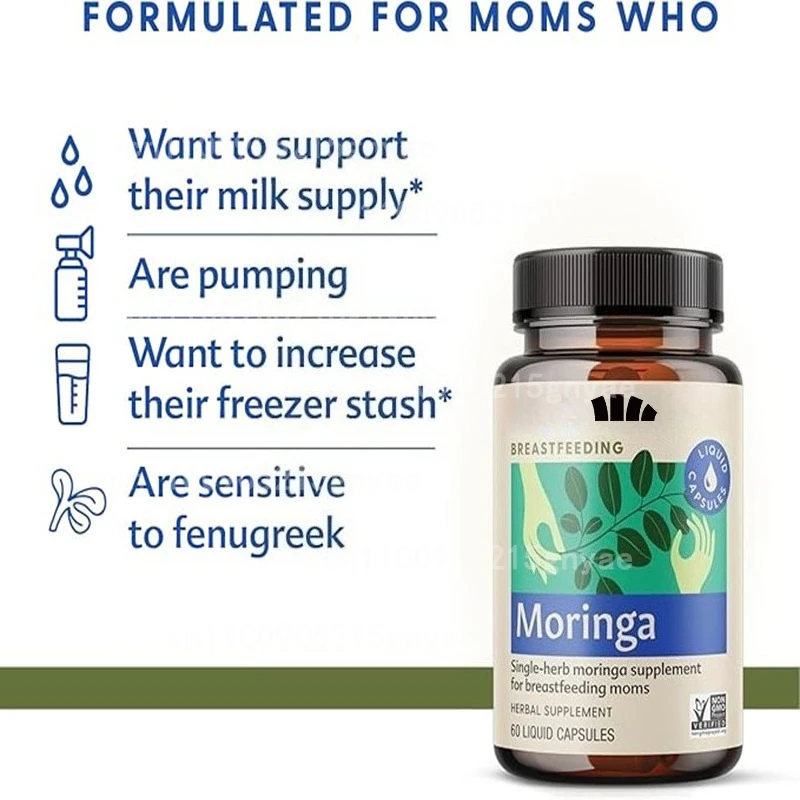 Moringa Capsules Organic Made From Moringa Powder Green Superfood, Skin Health and Immune Support Non GMO, Gluten Free